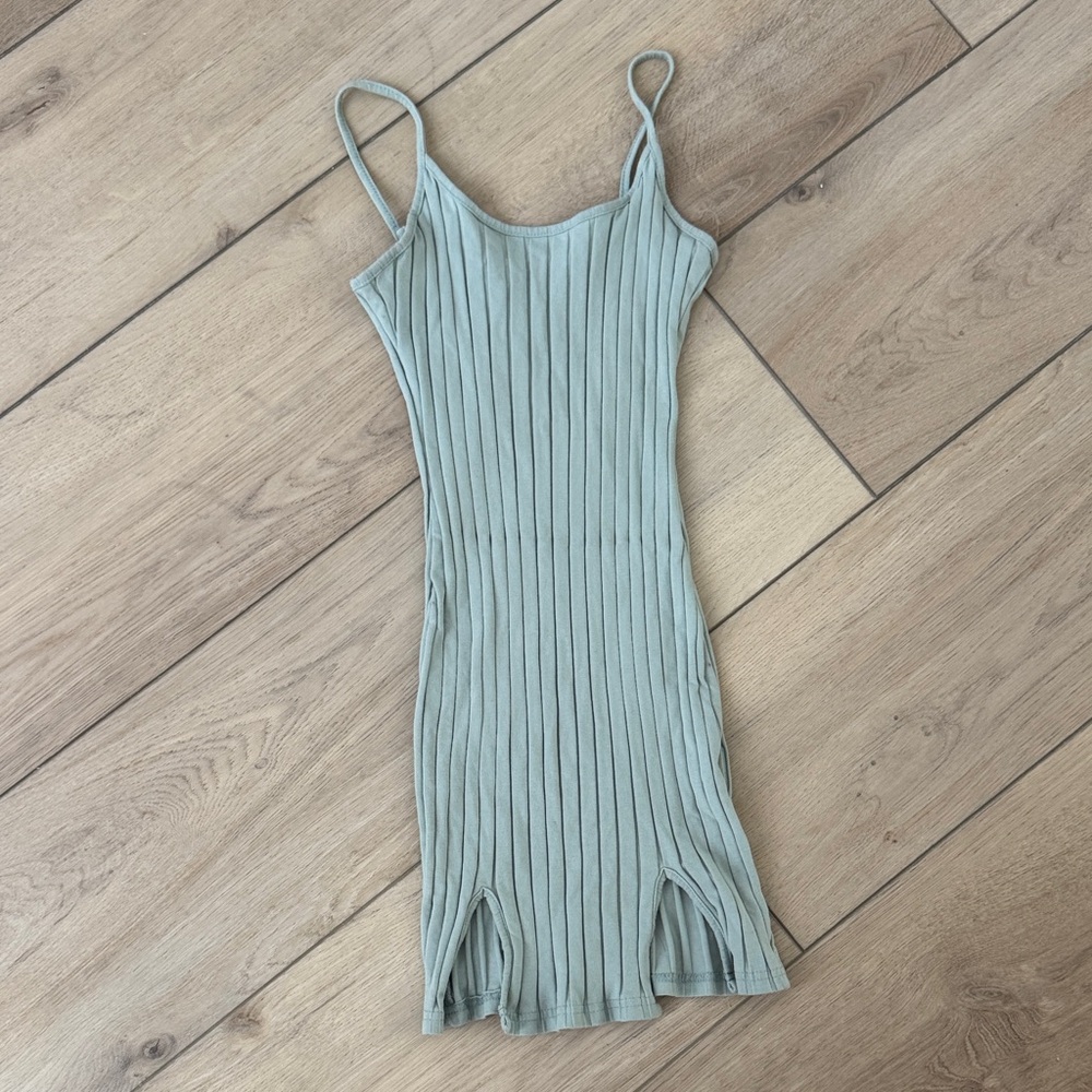 Mint Ribbed mini dress